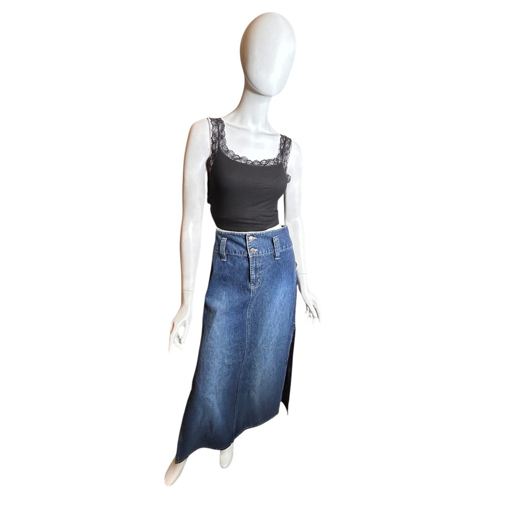 Vintage Y2K CANYON RIVER BLUES Long Denim Skirt 7